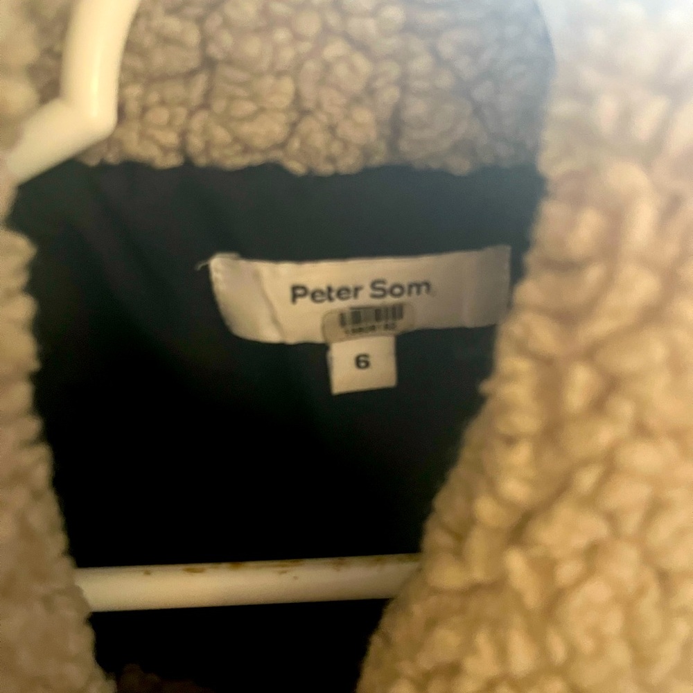 Peter Som Faux Leather Shearling Moto Jacket - Picture 7 of 8